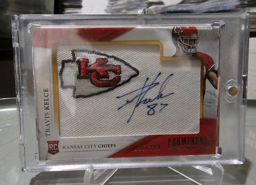 2013 Panini Prominence Travis Kelce #192 Relic Auto 26/200 KANSAS CITY CHIEFS