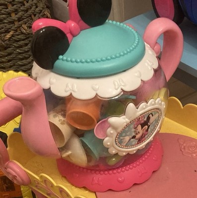 Disney Minnie Mouse Bowtique Teapot Pretend Play Tea Set with Cups & Spoons