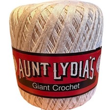 Aunt Lydia's Giant Crochet Thread 100% Mercerized Cotton Color 201 Ecru 450 Yds