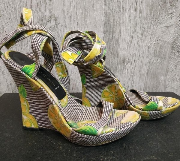 Women Casadei Heels Green Textile 36.5