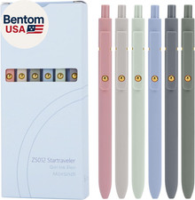 Gel Pens, 0.5Mm Fine Point Quick Dry Blue Ink Pens Retractable, Cute Colorful Ba
