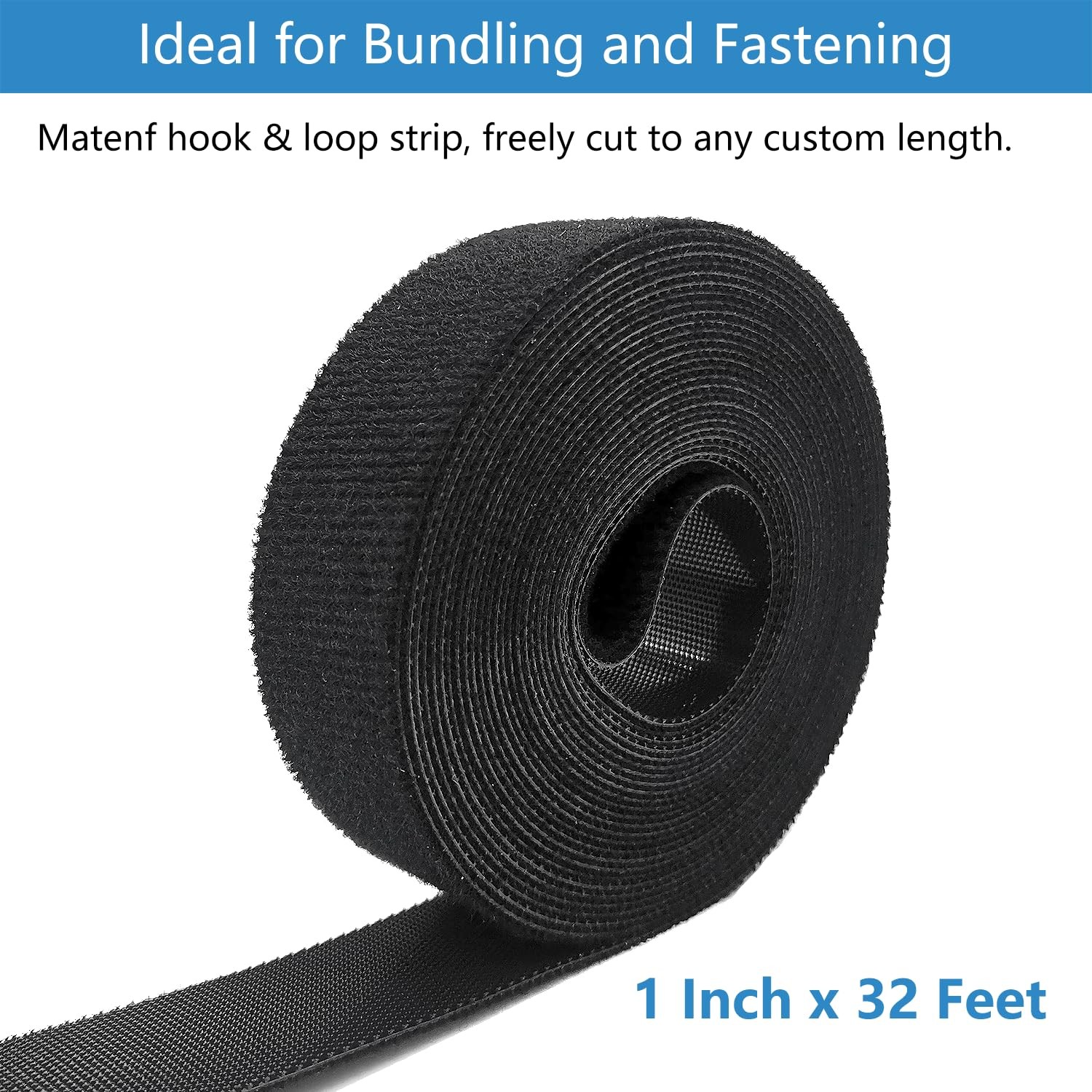 Double-Sided Hook and Loop Straps, Self-Gripping, 1 Inch Wide, Cut to Length,...