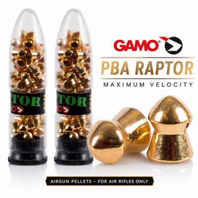 GAMO 100 Count PBA RAPTOR Premium 18K GOLD PLATED 4.5mm .177 Caliber Air Pellets