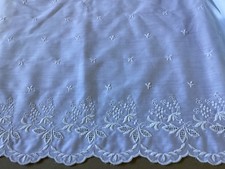 6 1/2 yds All Over scalloped White Cotton Embroidered On cotton Fabric