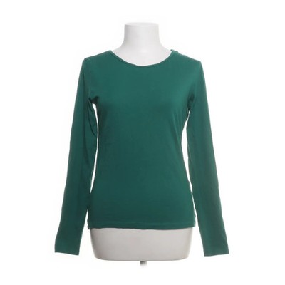 H&M, Langarmshirt, Größe: M, Grün, Baumwolle/Elasthan, Einfarbig, Damen #YNw