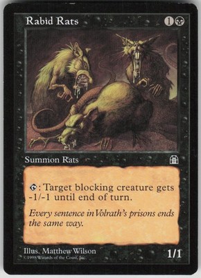 Magic the Gathering TCG Rabid Rats C Stronghold
