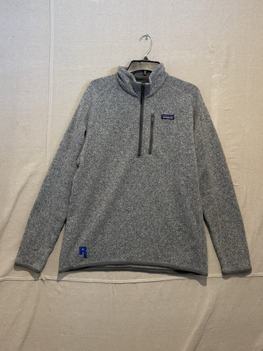 Patagonia Better Sweater Mens Large Heather Gray Mock Neck Half Zip Logo Fleece