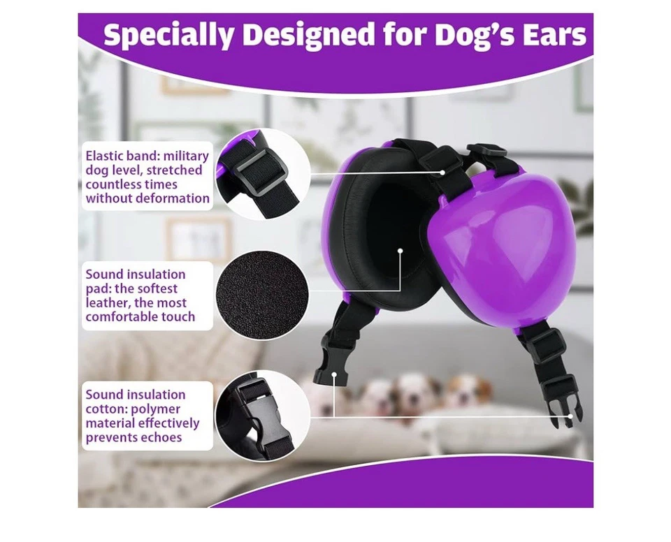 Orejeras para perros para protección contra ruido auriculares con cancelación de ruido 25Db NRR grandes Foto 3 de 4
