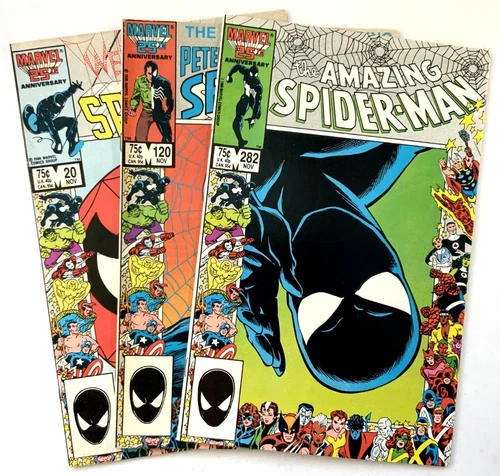Marvel AMAZING SPIDER-MAN (1986) #282 + Web #20 + Spectacular #120 Ann Set FN-VF