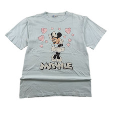 Vintage 80s Disney Character Fashions Minnie Mouse Hearts T-Shirt Size Large