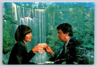 Vintage Hotel Lotte Seoul Korea Lobby Lounge Waterfall Postcard Posted 1980s