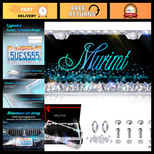 Sparkly Rhinestone License Plate Frame Set, 2 Pack Glitter Crystal Covers for Wo
