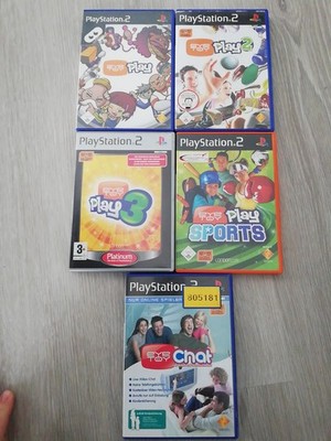 Eyetoy: Play 1 + 2 + 3 + Sports + Chat (Sony PlayStation 2) 4 Stück Sammlung