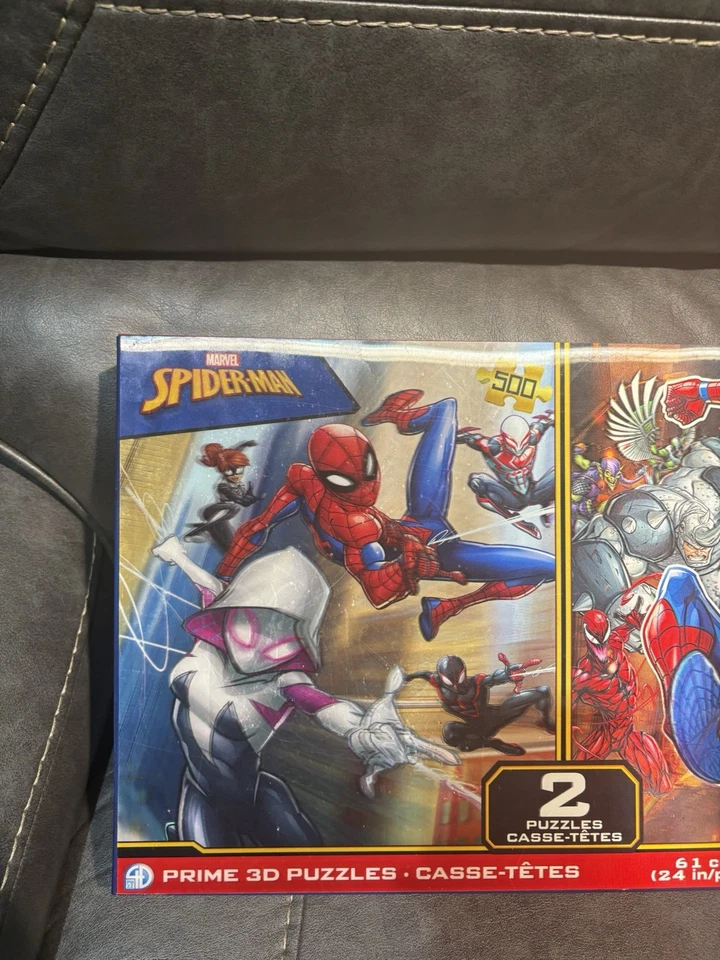 Rompecabezas holográficos MARVEL SPIDER-MAN Prime 3D 500 piezas cada uno paquete de 2 24" x 18" Foto 2 de 4