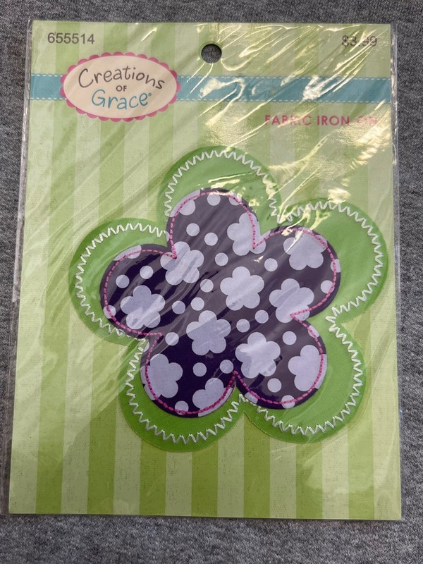 Fabric flower iron on- by creations of grace- un-open