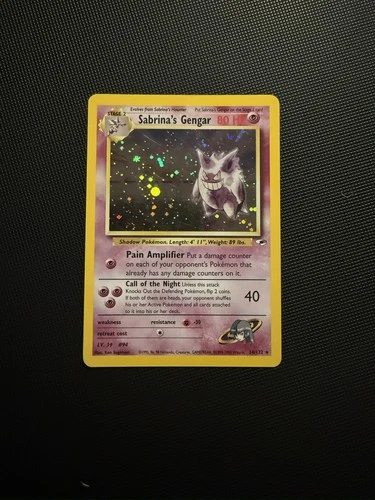 Sabrina’s Gengar 14/132 NM Swirl WOTC Holo Gym Heroes Vintage Pokemon Card