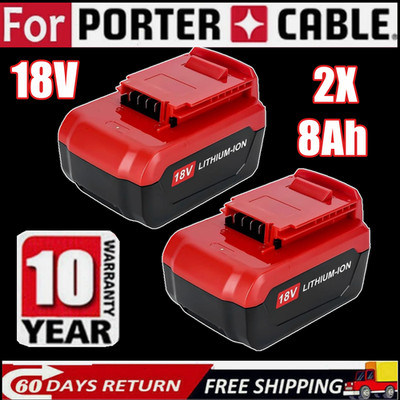 18V 8.0Ah Lithium Ion Battery for Porter Cable 18 Volt PC18B PC18BL