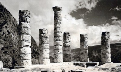 Greece Delphi Temple of Apollo Ancient Ruins Landscape Unposted #SBN632