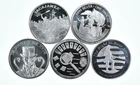 Lot 5 VINTAGE 1 Oz Silver Bars/Rounds Art Bars Collection Poured .999 *551