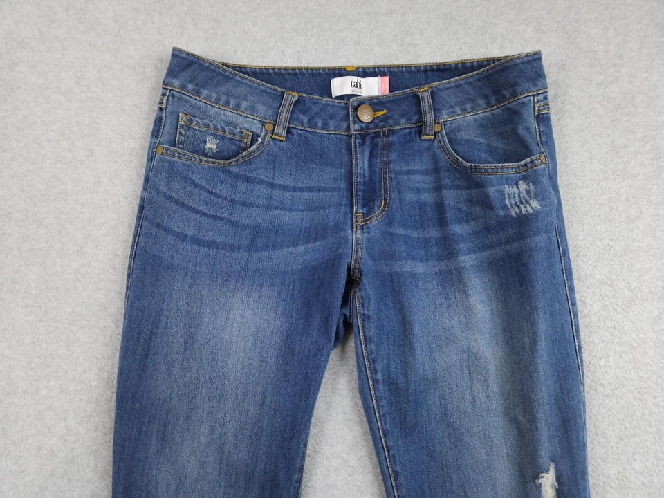 Cabi Jeans Women's Size 6 Slim Boyfriend Distressed Denim Blue Jeans - Image 2 of 4