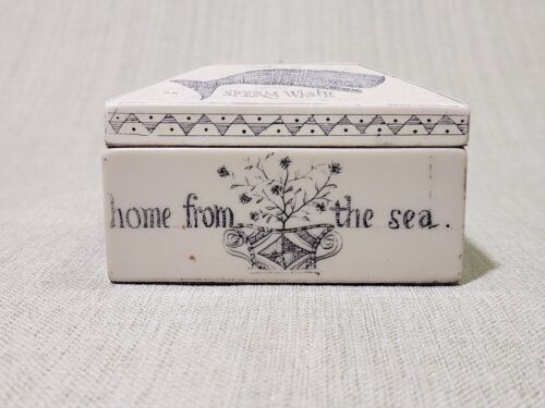COMOY'S BEATRICE WALSCHIFF FAUX SCRIMSHAW DECKEL SCHMUCKKÄSTCHEN SIGNIERT HH - Bild 2 von 9