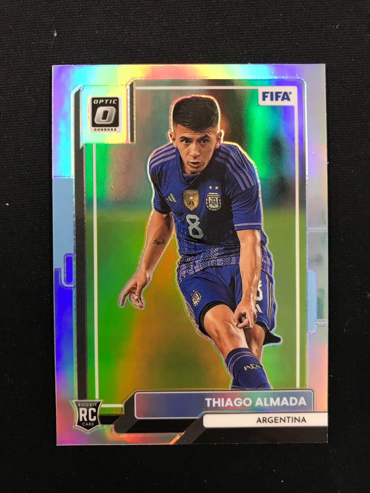 2022-23 Donruss Optic FIFA #7 Thiago Almada Rookie Silver Prizm Argentina