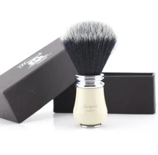 Synthetic Black With White Tip Hair Shaving Brush For Men Durable Bristles Brush