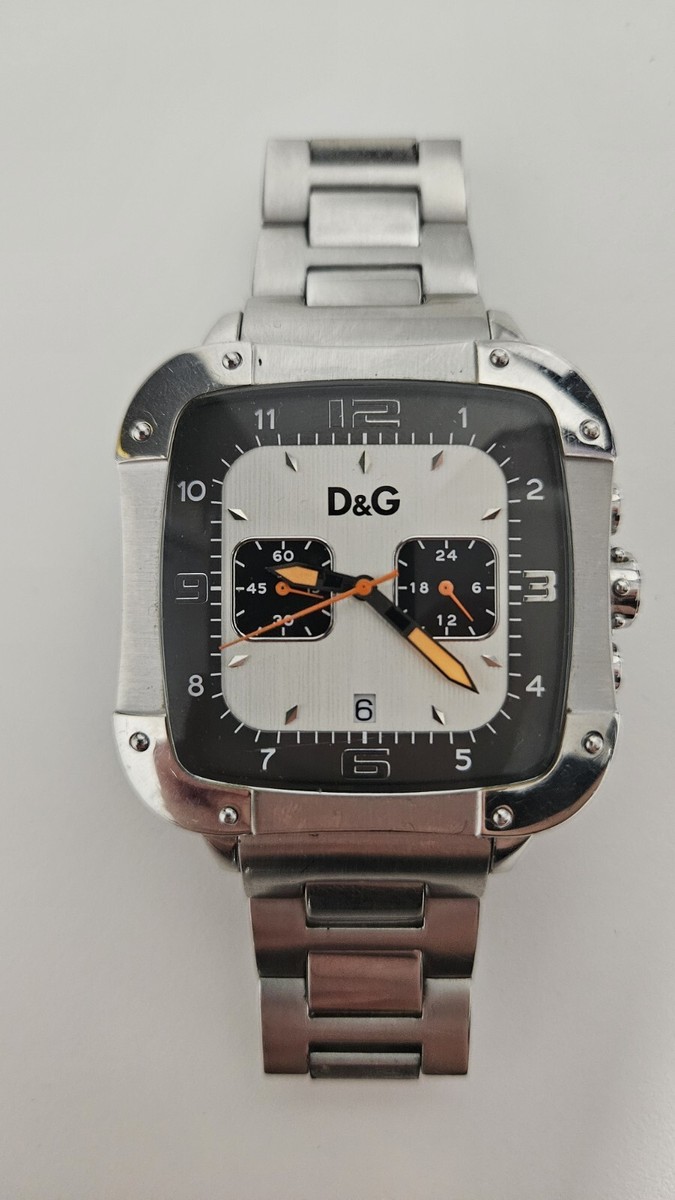 Dolce & Gabbana Mens 'Licensed' White & Black Chrono Watch Dolce & Gabbana Mens 'Licensed' White & Black Chrono Watch
