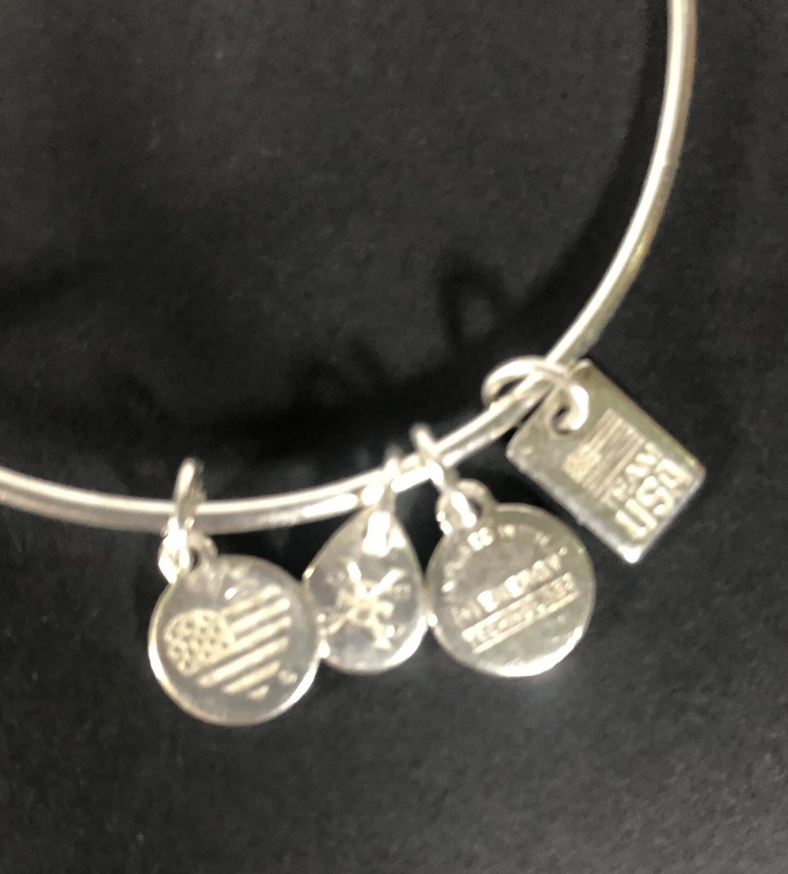 Alex and Ani Team USA Olympics Soccer bracelet Rafaelian Silver Expandable - Image 2 of 2