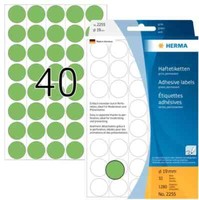 1.280 Herma Haftetiketten, GrüN, Ø 19Mm (2255)