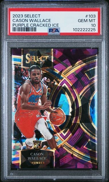 2023-24 Panini Select Purple Cracked Ice Prizm #103 Cason Wallace /99 POP 6