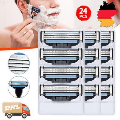 24 Stück Rasierklingen Für Gillette Mach 3 Edelstahl Klingen Ohne OVP NEU