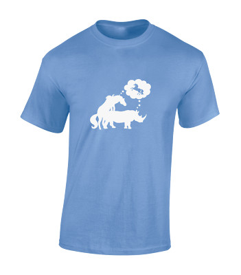 PFERD + RHINO = EINHORN HERREN T-SHIRT WITZ UNHÖFLICH NEUHEIT DESIGN TOP TIERE SÜSS