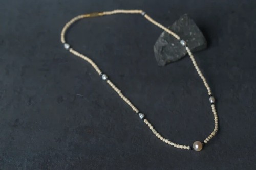 Beautiful one row with paerl. Handmade tulsi Kanthimala, necklace - hare krishna - Picture 9 of 10