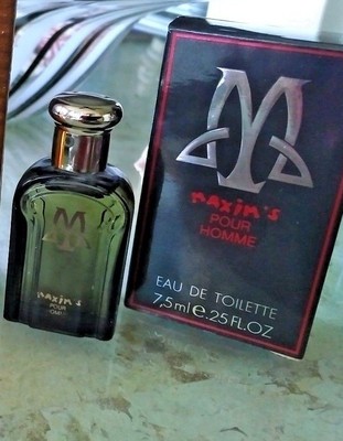 Maxims pour homme 7.5 ml edt Boxed 1990's vintage Miniature