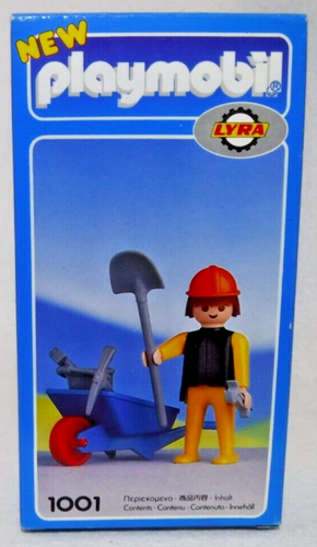 Playmobil Bau Vintage 1001 Lyra Arbeiter & Schubkarre von 1974 Neu in OVP / B4 - Bild 2 von 5