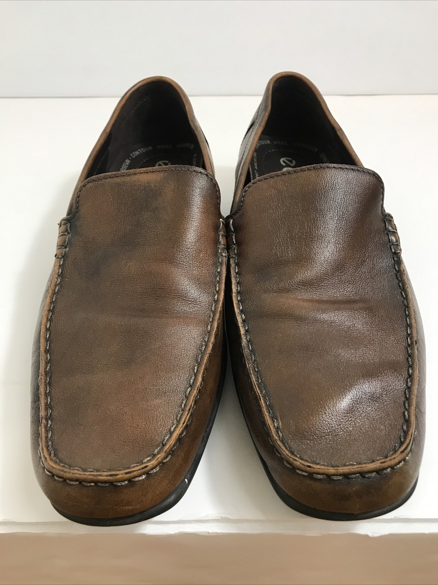 ECCO Men’s Brown Leather Slip-on Loafers Driving Shoes Size 10 1/2 ,EU 44 Ecco Loafers Mens 10 Brown Leather Moccasin Slip On Driving  main image 3