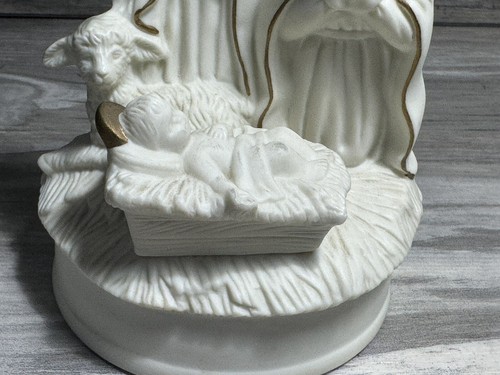 Vintage Ceramic Music Box Manger Scene “Away in the Manger” Song - Carlton Cards - Picture 5 of 7