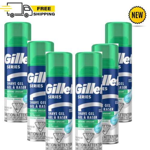 Gillette Series 3X Sensitive Shave Gel, Hydrates, Protects and Soothes, 7 Oz x06