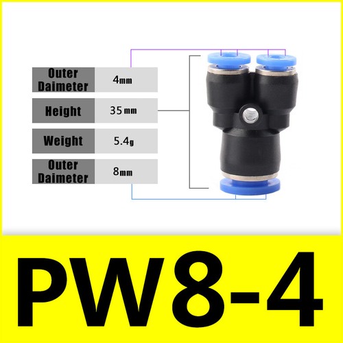 Pneumatic Push In Fitting Air Water Pipe Connectors Hydraulic Push Fit 4/6~16 mm - Picture 249 of 254