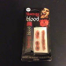 Vampire Blood and 3 Tattoos for Halloween Costume 1 fl oz Fun World Makeup