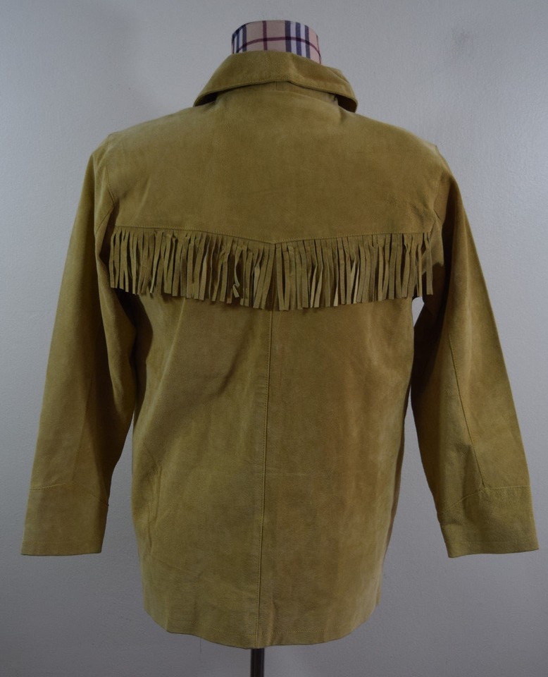 Western Ranch Jacket Eagles Eye Men's Suede Leather Cowboy Fringed Western Ranch Jacket ...