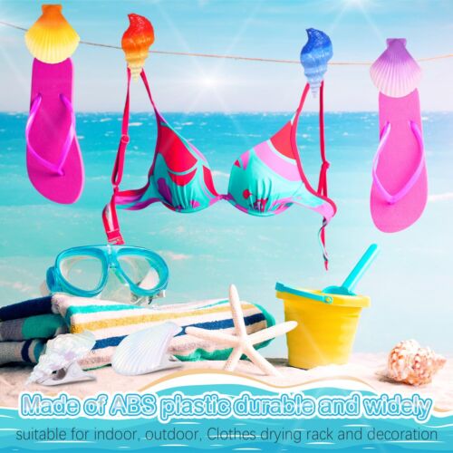 8 Pcs Shells Beach Towel Clips for Beach Chairs Beach Towel Clips for Pool Ch... - Picture 5 of 6