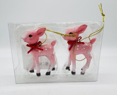 Target Wondershop Deer Ornaments Pink Glitter Miniature Reindeer