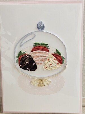 Papyrus 3D Paper Quilling Strawberries  Chocolate Dipped Valentine s Day Card 