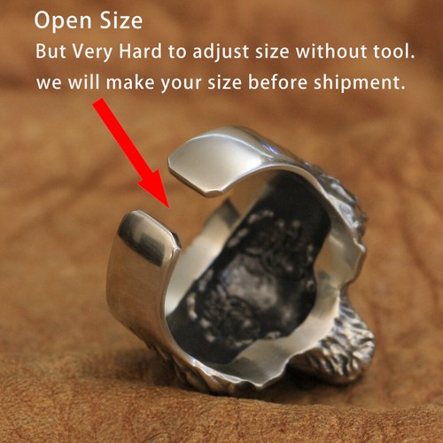 Cupronickel Details Wolf Ring Biker Rock Punk Jewelry CP163A US Size 7-15 - Picture 3 of 29