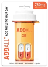 Addall XR 750mg Brain Booster Supplement Capsules - 2 Count