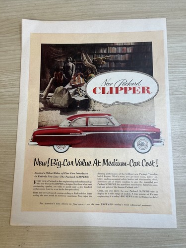 Packard Clipper Car Red 1953 Vintage Print Ad Life Magazine