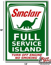 (SINC-STA-3) 18" SINCLAIR FULL SERVICE ISLAND #2 GASOLINE GAS OIL DECAL