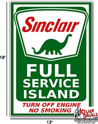 (SINC-STA-3) 18'' SINCLAIR FULL SERVICE ISLAND #2 GASOLINE GAS OIL DECAL